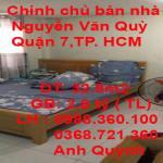 Chính chủ bán nhà 1 trệt 1 lầu tại Nguyễn Văn Quỳ, Quận 7, Hồ Chí Minh