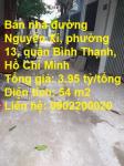 Bán nhà đường Nguyễn Xí, phường 13, quận Bình Thạnh, Hồ Chí Minh