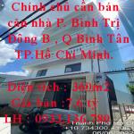 Chính chủ cần bán căn nhà Đường Sinco, Phường Bình Trị Đông B , Quận Bình Tân, TP.Hồ Chí Minh