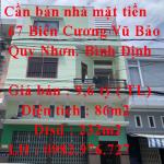 Cần bán nhà mặt tiền 67 Biên Cương Vũ Bảo TP Quy Nhơn Bình Định