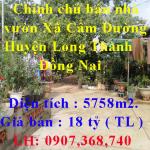 Chính chủ bán nhà vườn Xã Cẩm Đường, Huyện Long Thành, Đồng Nai