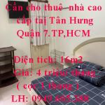 Cần cho thuê  nhà cao cấp taị Tân Hưng ,Quận 7