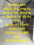Cần bán nhà hẻm 330/4/23 Âu Dương Lân,  Phường 3 Quận 8 TP. Hồ Chí Minh