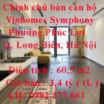 Chính chủ bán căn hộ Vinhomes Symphony 2 ngủ 2 wc chưa qua sử dụng